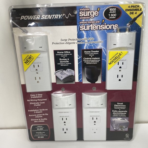 Other - Power Sentry WallPlate Surge Protector 4 pack Easy 3 Step Installation